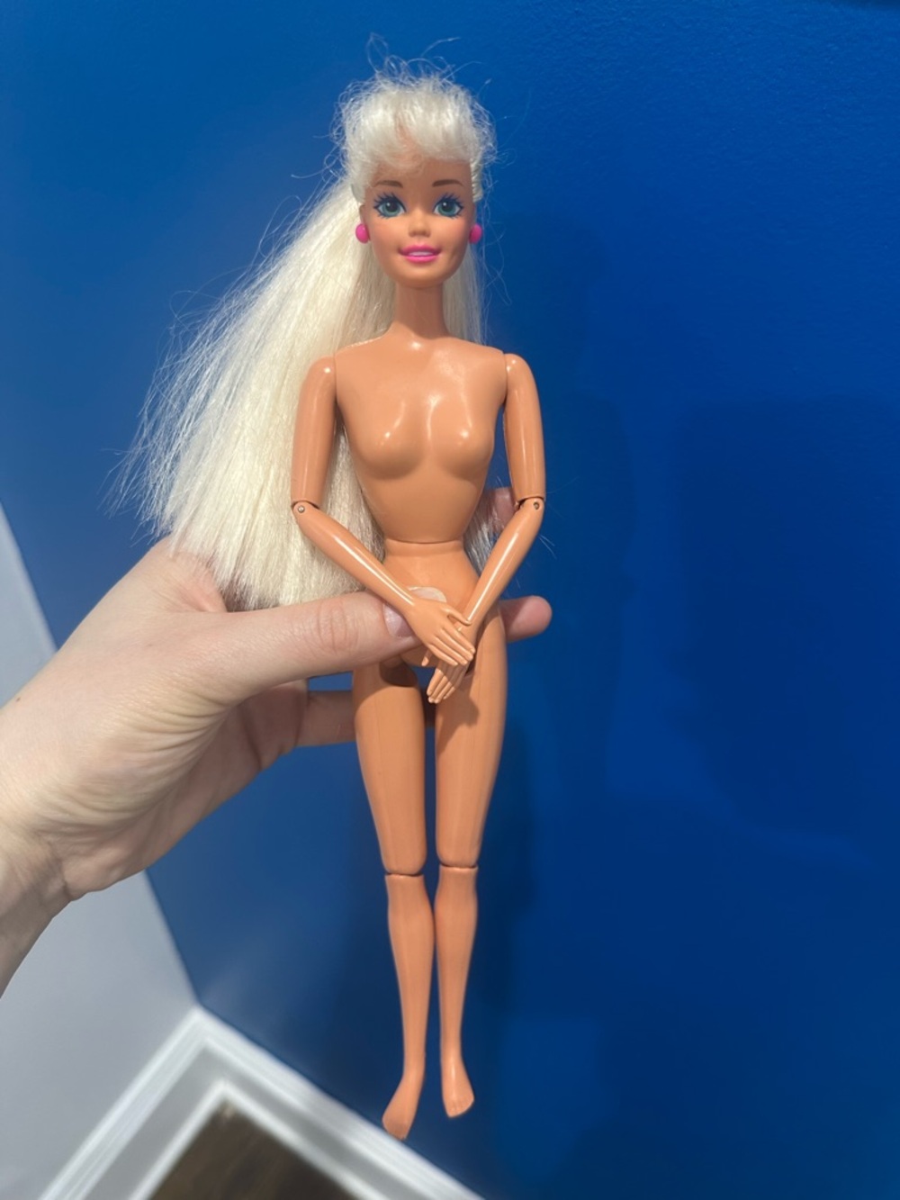 Vintage Barbie Doll Mattel Articulated Bendable Body Blonde Silky Hair